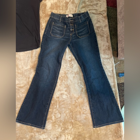 LEI Dark Indigo Flare Jeans - Picture 1 of 3